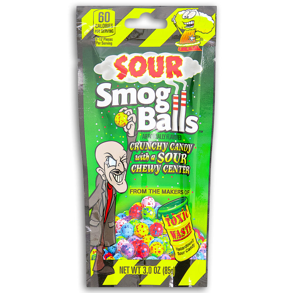 Toxic Waste Sour Smog Balls 3oz Front, toxic waste, toxic waste candy, toxic waste smog balls