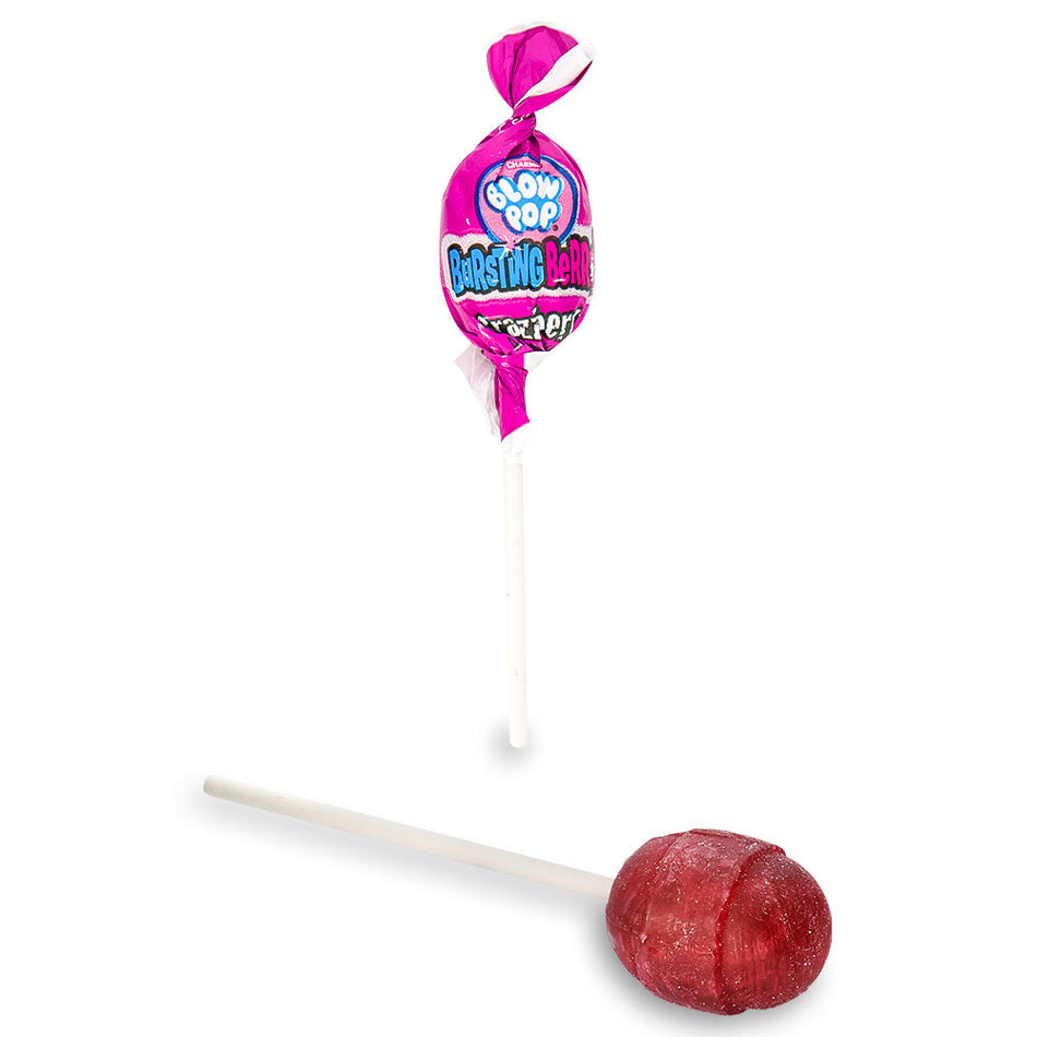 Charms Blow Pop Bursting Berry Open, charms lollipop, charms pop, bubble gum lollipop, berry candy, berry lollipop, retro candy, nostalgic candy