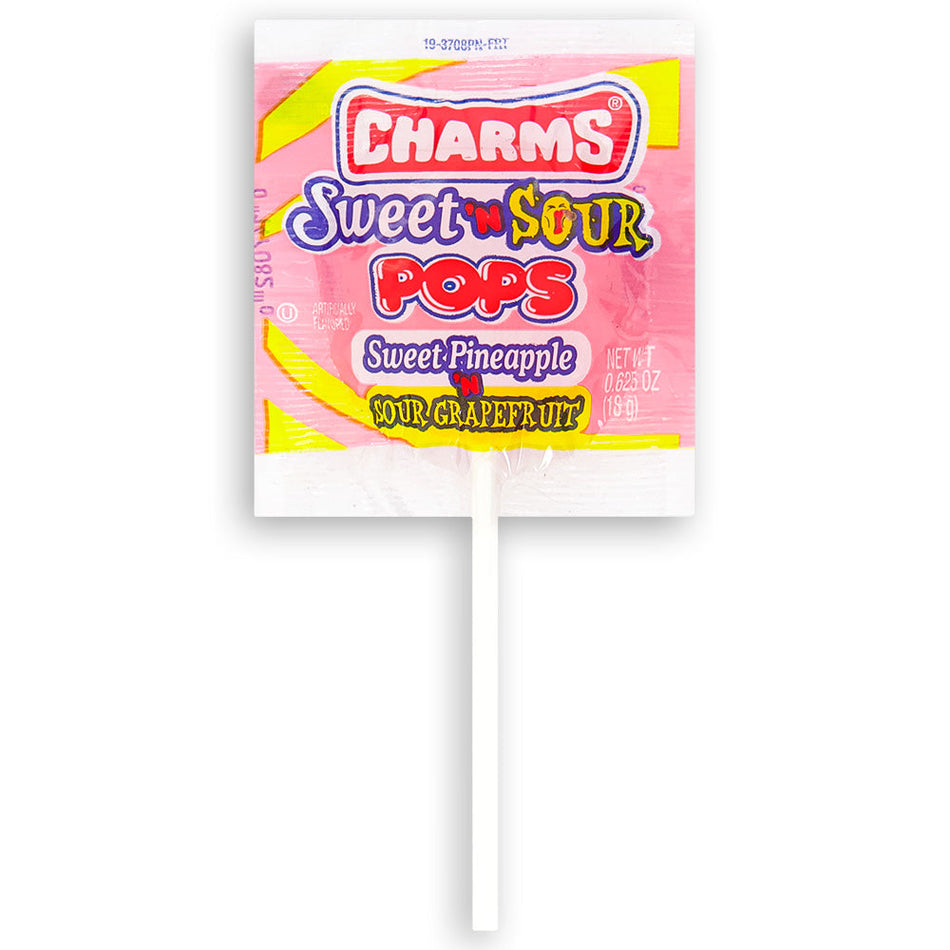 Charms Sweet N Sour Pops Front, charms lollipop, charms pop, lollipop, sweet and sour candy, retro candy, nostalgic candy, retro lollipop, nostalgic lollipop