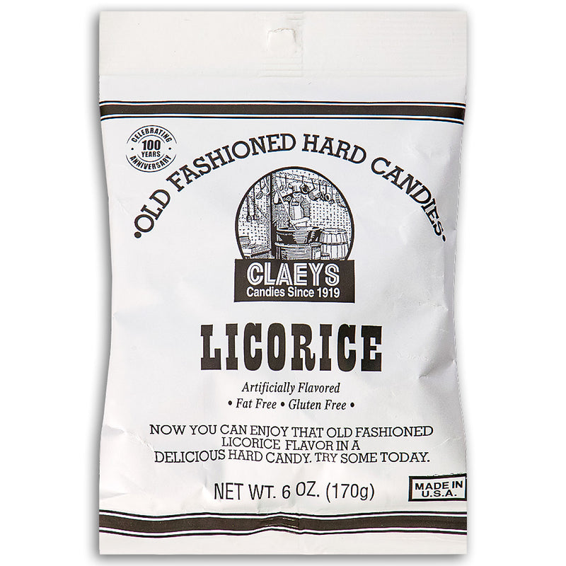 Claeys Licorice Old Fashioned Hard Candies Front, Hard Candies, Claeys Hard Candies, Licorice Hard Candy, Licorice Candy