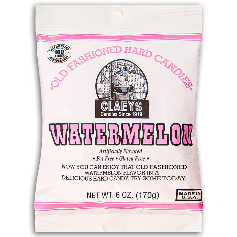 Claeys Watermelon Old Fashioned Hard Candies Front, Hard Candies, Claeys Hard Candies, Watermelon Hard Candy, Watermelon Candy