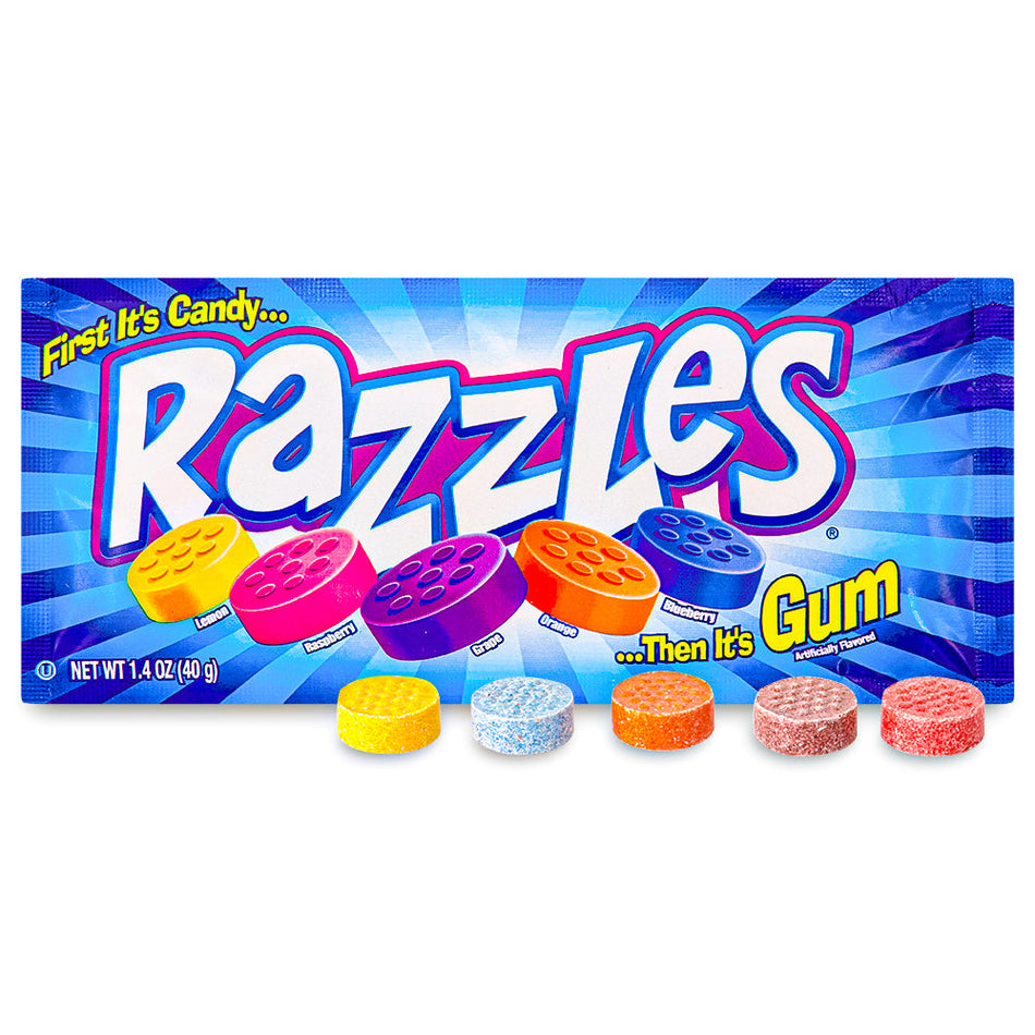 Razzles Candy 1.4 oz. Open, Razzles Candy, Candy adventure and delight, Burst of fruity goodness, razzles, razzles candy