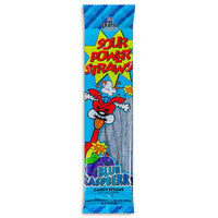 Sour Power Straws Blue Raspberry 1.75oz Candy Front - Sour Candies