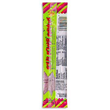 Sour Power Straws Passion Fruit Candy 1.75oz - Sour Candies - Nutritional Facts - Ingredients