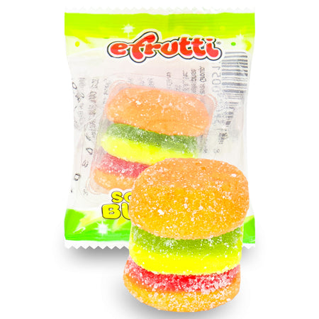 efrutti Gummi Sour Burger Candy Opened