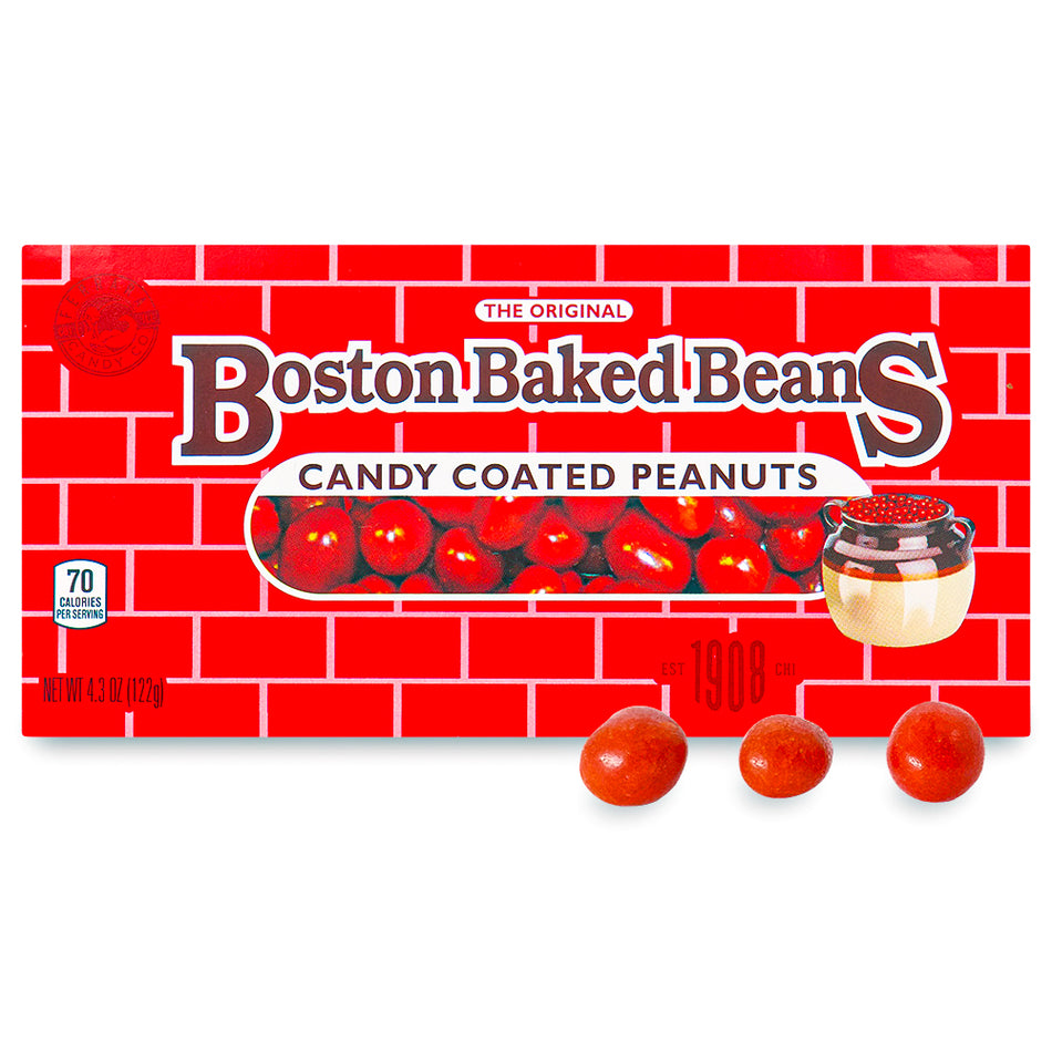 Boston Baked Beans Candy Theater Pack Opened, boston baked beans candy, red candy, peanut candy, baked beans candy