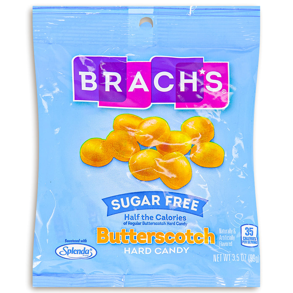 Brach's Sugar Free Butterscotch Front, Brachs sugar free hard candy, sugar free hard candy, butterscotch hard candy, sugar free butterscotch hard candy