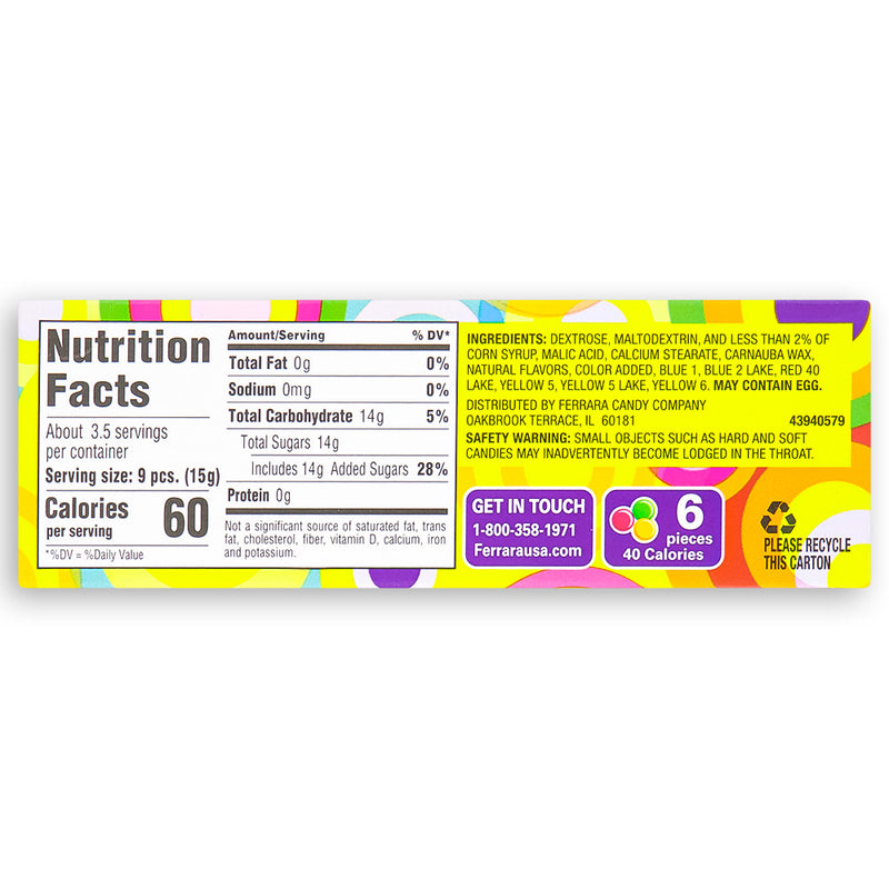 Gobstopper - Wonka Candy - 70s Candy - Retro Candy - Nutrition Facts - Ingredients     