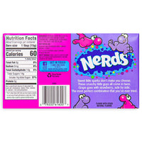 Nerds Candy Strawberry & Grape Theater Pack 5oz Back Ingredients Nutrition Facts, Nerds, nerds candy, strawberry candy, grape candy