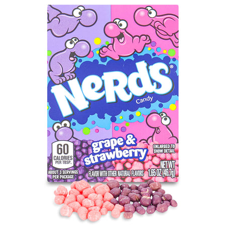 Nerds Candy Grape & Strawberry 1.65 oz Opened - Wonka Candy - 1980s Candy