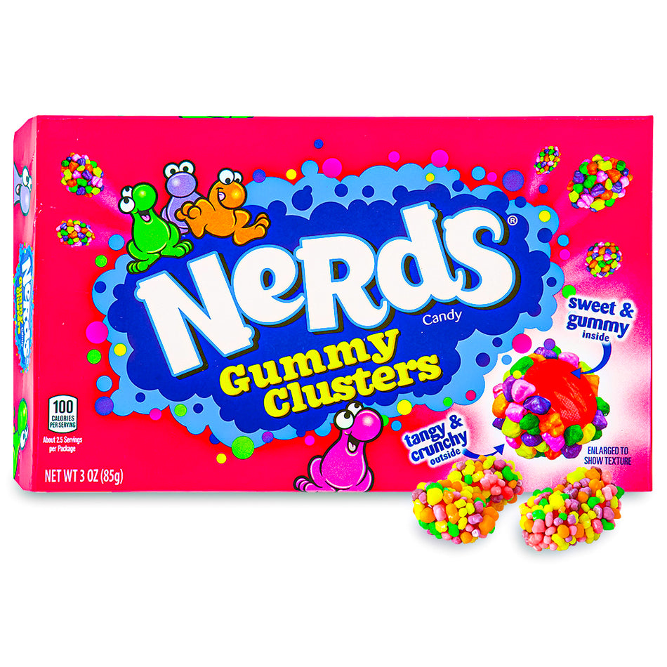 Nerds Gummy Clusters Theater Box 3oz Opened, gummy clusters, nerds gummy clusters, gummy candy, hard candy, nerds candy, sweet candy, sweet and hard candy
