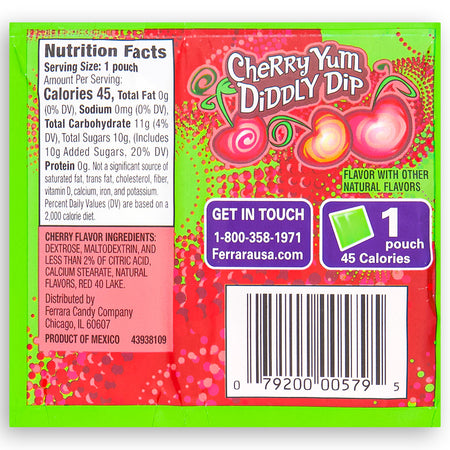 Lik-M-Aid Fun Dip Candy .43 oz Back, Fun Dip, Fun Dip Candy, Lik-M-Aid Fun Dip Candy, Cherry Candy, Green Apple Candy, Blueberry Candy