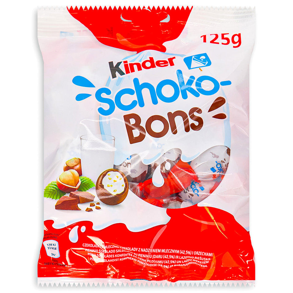 Kinder Schoko Bons - 125g, Kinder Schoko Bons, Kinder chocolate, creamy milk chocolate, hazelnut surprise, candy lover, flavor explorer, pocket-sized indulgence, scrumptious adventure