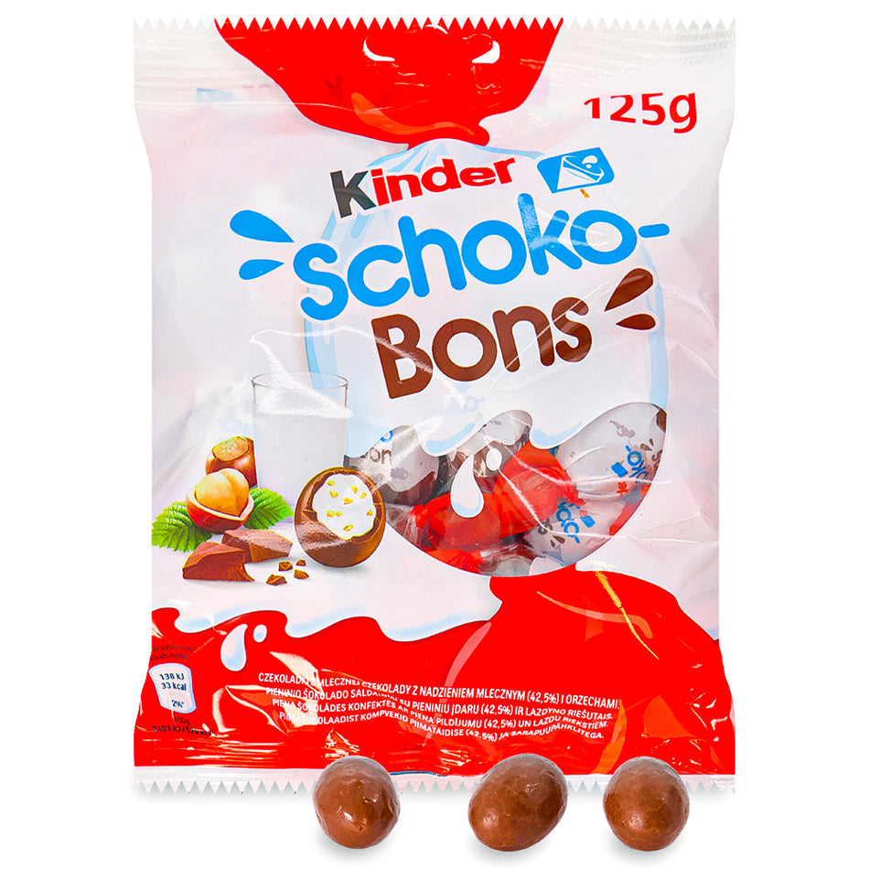 Kinder Schoko Bons - 125g, Kinder Schoko Bons, Kinder chocolate, creamy milk chocolate, hazelnut surprise, candy lover, flavor explorer, pocket-sized indulgence, scrumptious adventure