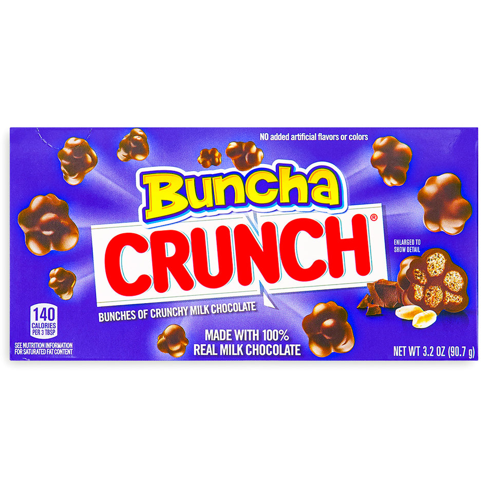 Buncha Crunch Theatre Pack Front, Buncha Crunch chocolate, Crunch chocolate