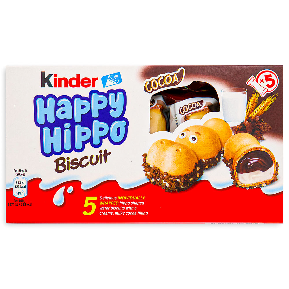 Kinder Happy Hippo Cocoa Cream Biscuits 5 PACK 103.5g Front, Kinder Chocolate, Creamy Kinder, Kinder Hippos, Kinder, Best Kinder Chocolate