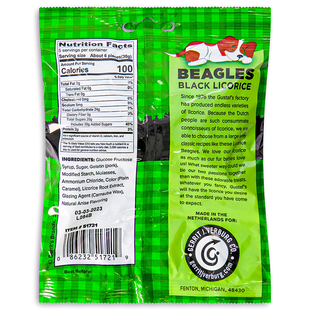 Gustaf's Dutch Licorice Beagles Candy -150 g Nutrition Facts Ingredients, Gustaf's Dutch Licorice Beagles Candy, candy aficionado, licorice lover, tasty adventure, flavor and fun, adorable beagle-shaped candies, licorice journey