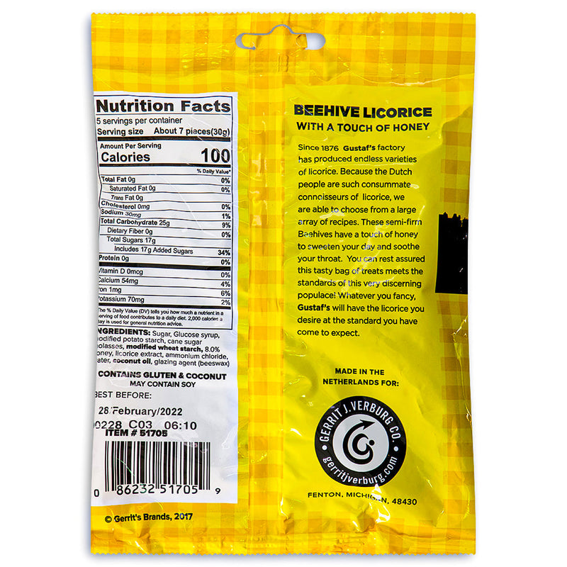 Gustaf's Dutch Licorice Beehive Candy Nutrition Facts Ingredients, Gustaf's Dutch Licorice Beehive Candy, candy enthusiast, licorice lover, delicious escape, unique treat, buzzing bees, licorice adventure