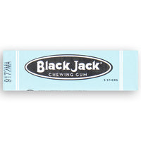 Black Jack Chewing Gum (5 Sticks) Front, retro candy, retro gum, black jam chewing gum, black jack gum, stick gum