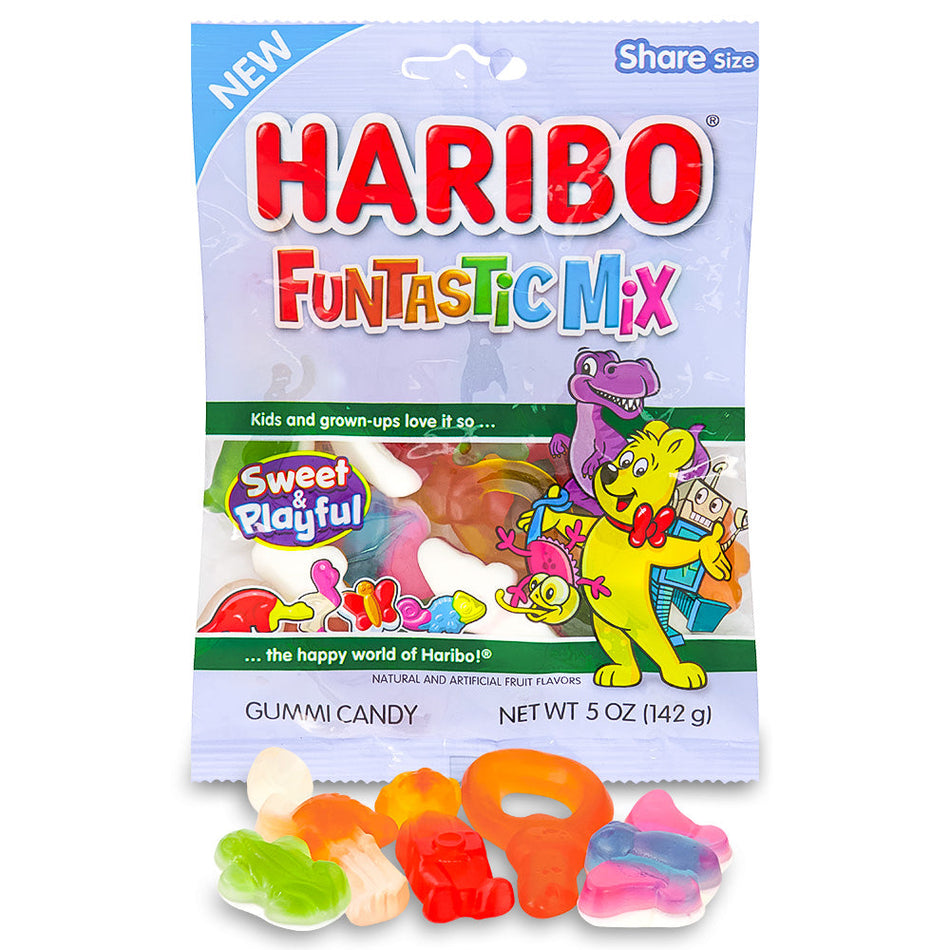 Haribo Funtastic Mix - 5oz, Haribo Funtastic Mix, candy adventure, playful gummies, tickle your taste buds, brighten your day, sweet, sour, fizzy varieties, surprise, candy buffet, movie night, candy fun