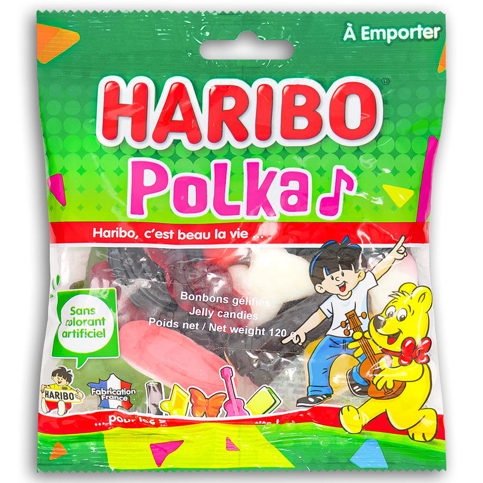 Haribo Polka - 120g, Haribo Polka, Delightful Candies, Playful Colors, Irresistible Fruit Flavors, Sweet Dance Party, haribo, haribo gummy, haribo gummies, german candy, german gummies, gummy candy, gummies