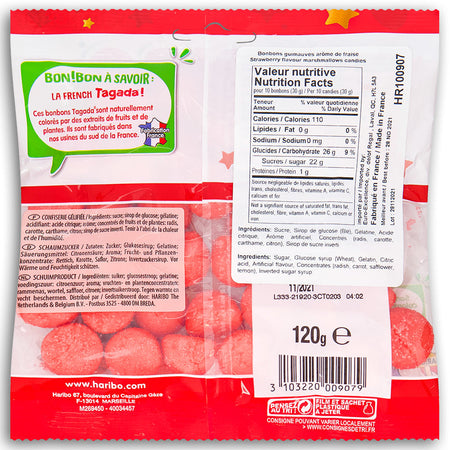 Haribo Tagada - 120g Nutrition Facts Ingredients, Haribo Tagada, Berrylicious Carnival, Sweet Adventure, Fruity Flavors, Whimsical Treats, Chewy Delight, Sweet Cravings, Gummy Fun, Carnival Performers