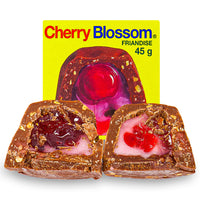 Cherry Blossom Candy 45g Opened, Cherry Chocolate, Cherry Blossom Candy, Canadian Candy, Canadian Chocolate