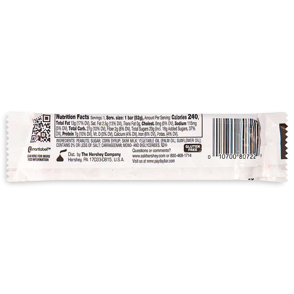 Payday Bar - Payday Candy Bars- 1939s Candy - Nutrition Facts - Ingredients