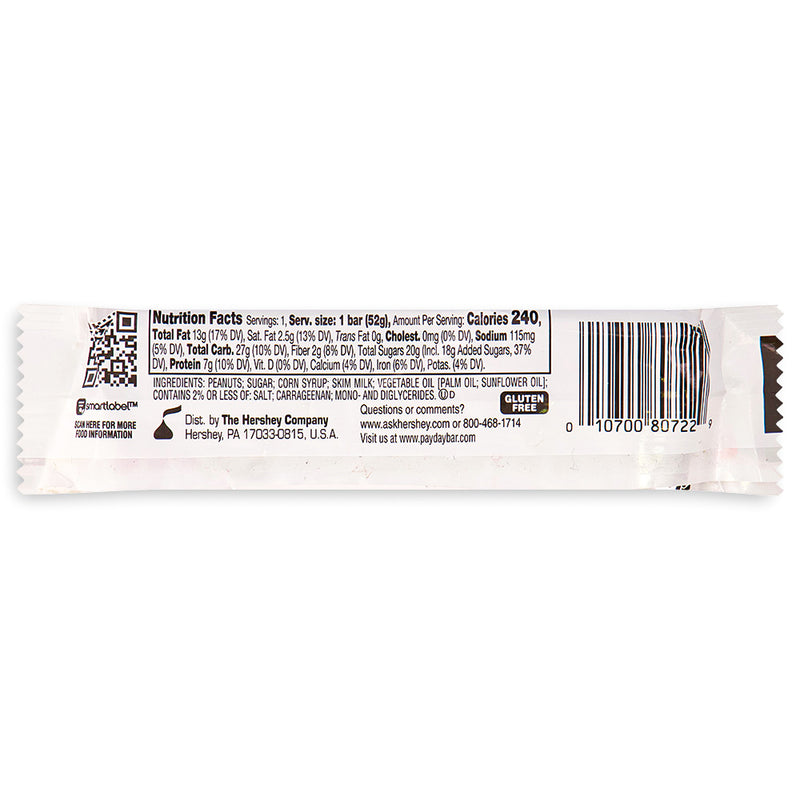 Payday Bar - Payday Candy Bars- 1939s Candy - Nutrition Facts - Ingredients