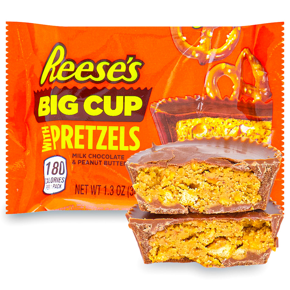 Reeses Big Cup Stuffed with Pretzel Opened