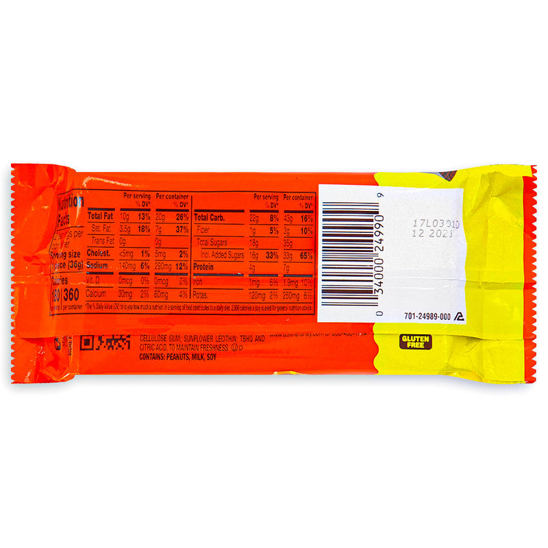 Reeses Big Cup Stuffed with Pretzel King Size 2.6oz Back Ingredients Nutrition Facts, Reese's Big Cup, Stuffed with Pretzel, King Size, Whimsical Flavors, Peanut Butter Delight, Milk Chocolate Bliss, Salty Pretzel Crunch, Taste Adventure, Delicious Combination, Sweet and Salty Magic, reeses peanut butter cups, reeses chocolate, reeses cups, reeses peanut cups