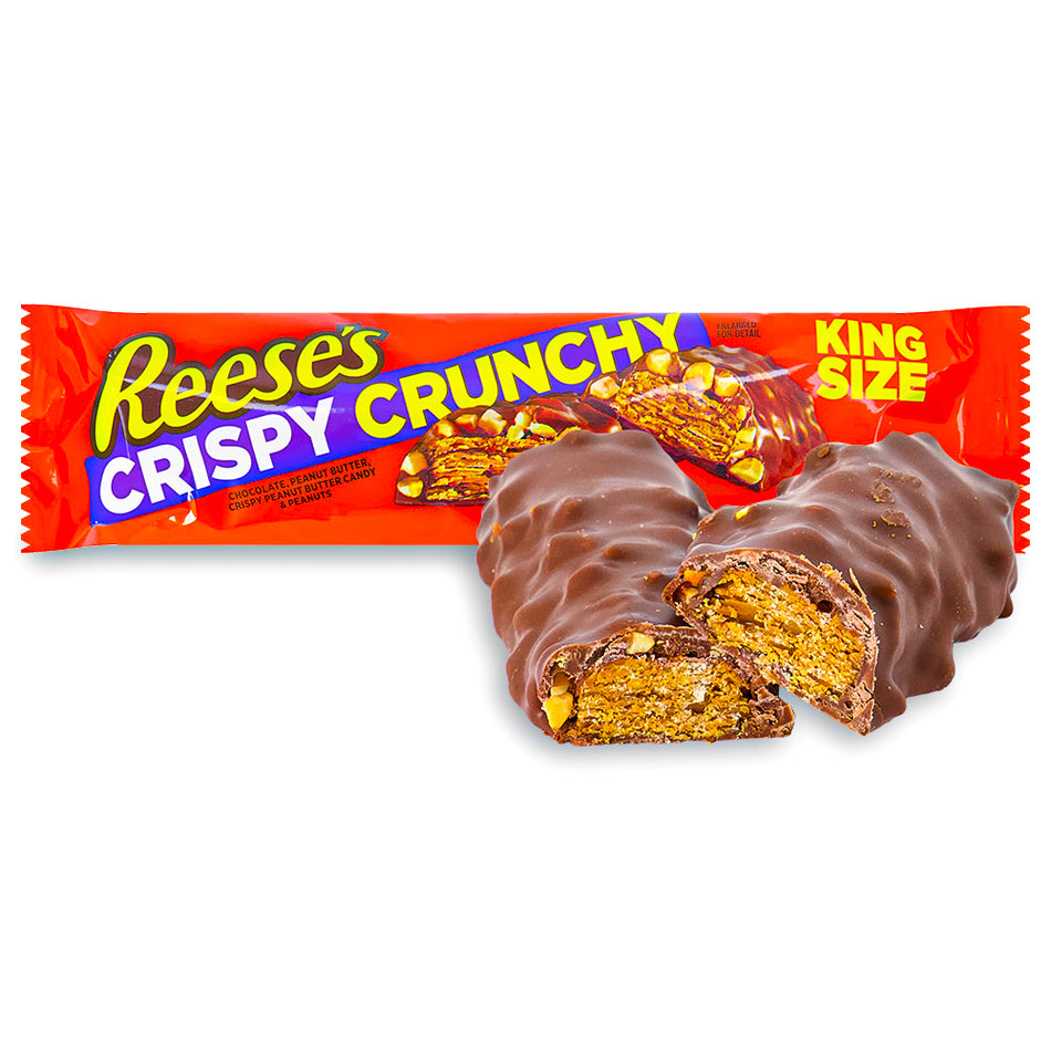 Reese's Crispy Crunchy King Size 3.1oz Opened, Reeses, reeses chocolate, reeses cups, reeses peanut butter cups, peanut butter cups, reeses crispy crunchy