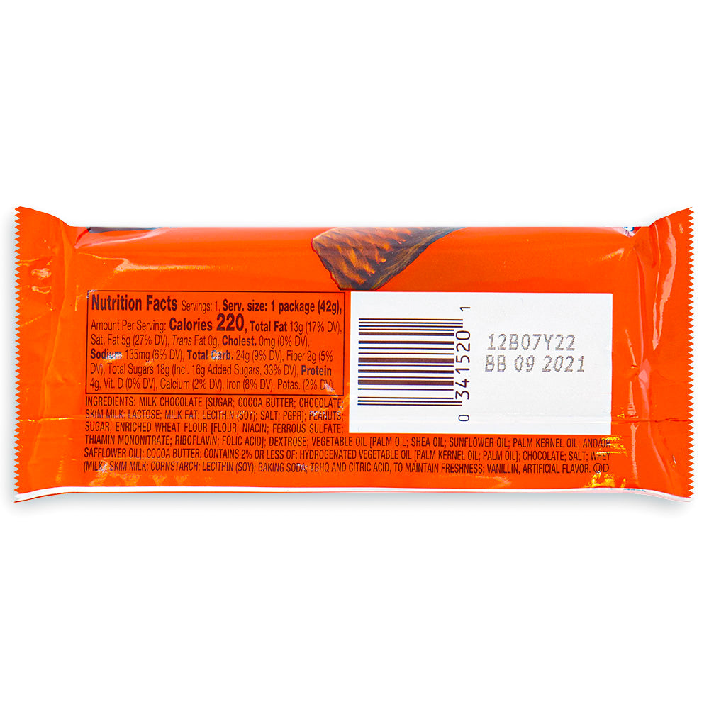 Reeses Sticks 42g Chocolate Back - Nutritional Facts - Ingredients