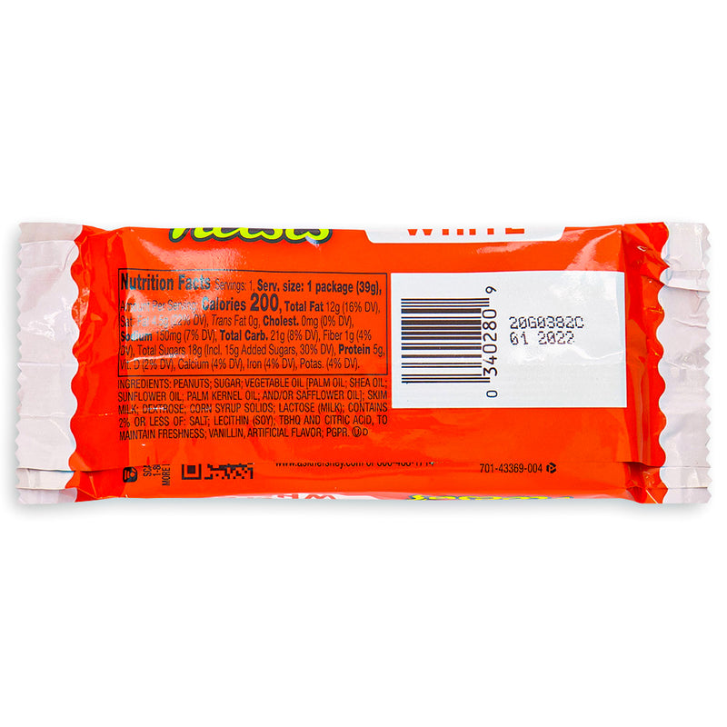 Reese's White Peanut Butter Cups 39g Back - White Chocolate from Reese's - Nutritional Facts - Ingredients