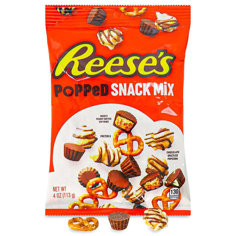 Reese's Popped Snack Mix - 4oz, Reese's Popped Snack Mix, Nutty and Crunchy, Chocolatey Adventure, Reese's Mini Peanut Butter Cups, Reese's Pieces Mix, Mini Pretzels, Flavor Explosion, Snack Time Delight, Road Trip Snacks, Netflix Binging Snacks, reeses peanut butter cups, reeses chocolate, reeses cups, reeses peanut cups