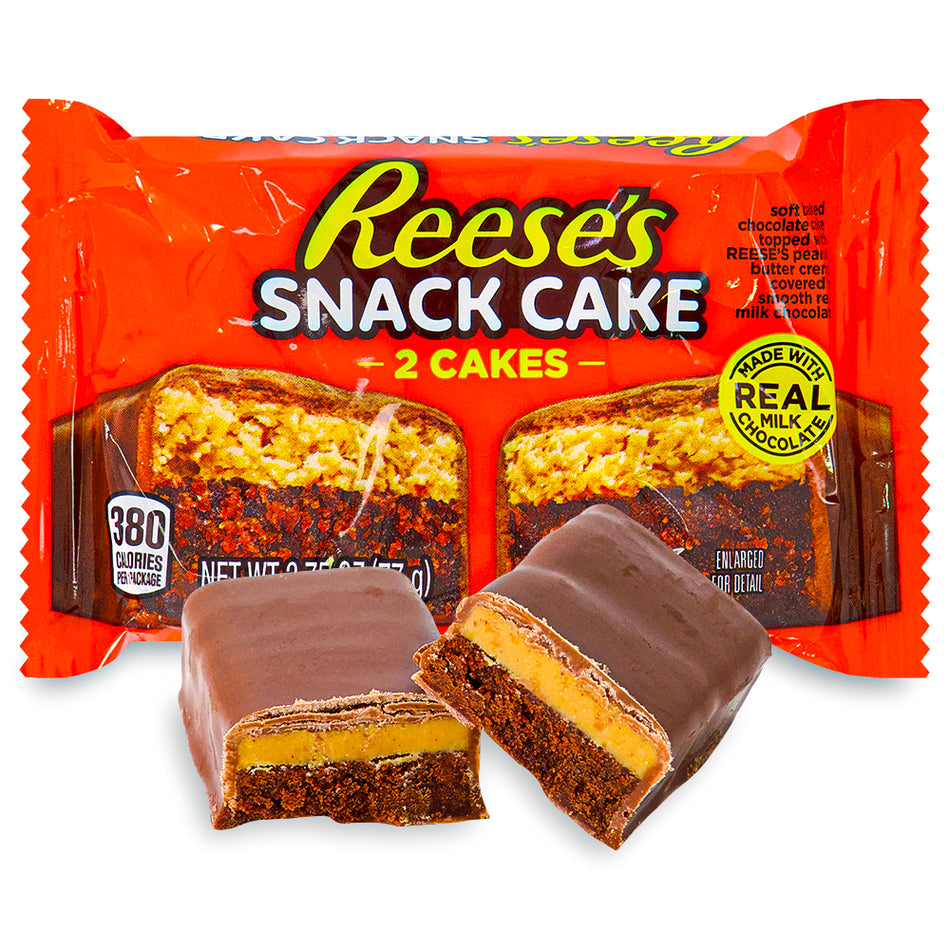 Reese's Snack Cake 2.75oz Opened, Reeses, reeses chocolate, reeses cups, reeses peanut butter cups, peanut butter cups, reeses, snack cake, reese's snack cake