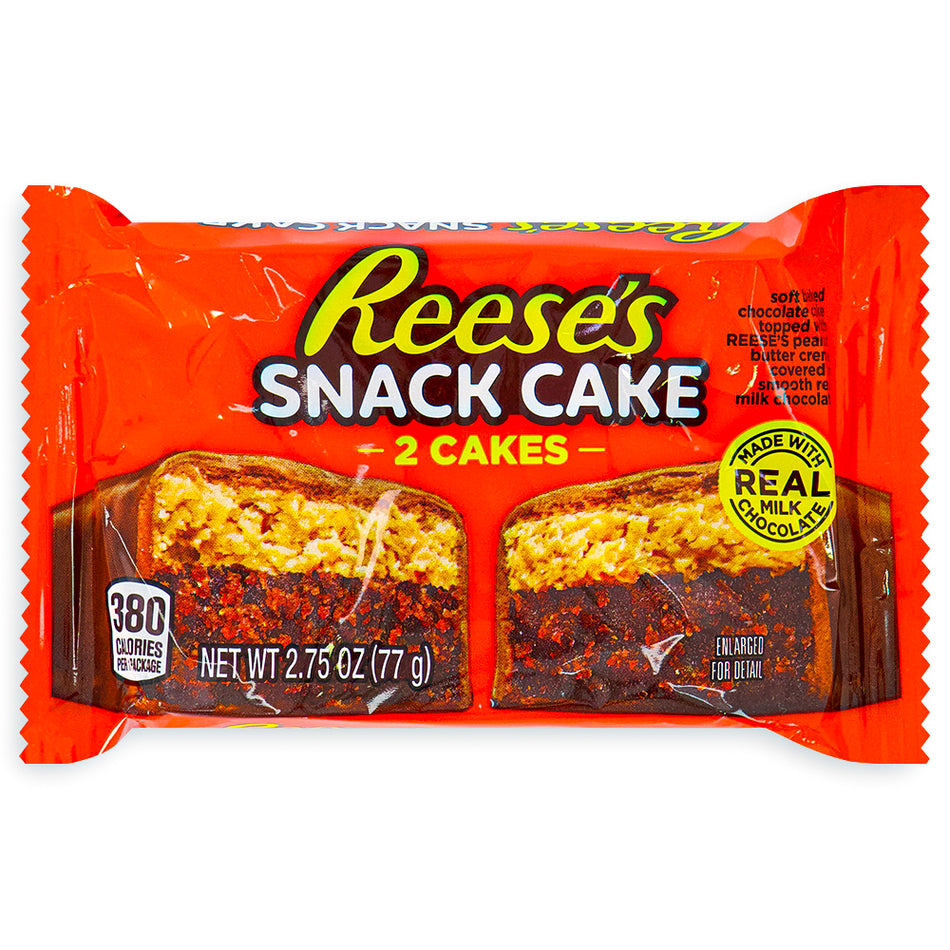 Reese's Snack Cake 2.75oz Front, Reeses, reeses chocolate, reeses cups, reeses peanut butter cups, peanut butter cups, reeses, snack cake, reese's snack cake