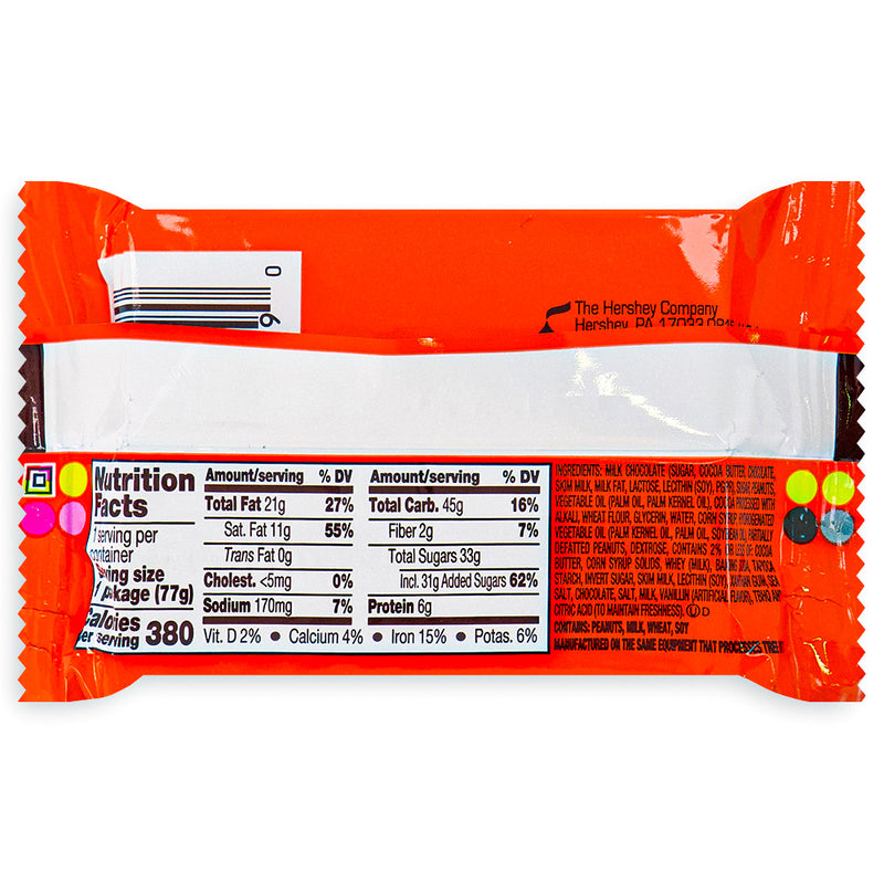 Reese's Snack Cake 2.75oz Back, Reeses, reeses chocolate, reeses cups, reeses peanut butter cups, peanut butter cups, reeses, snack cake, reese's snack cake