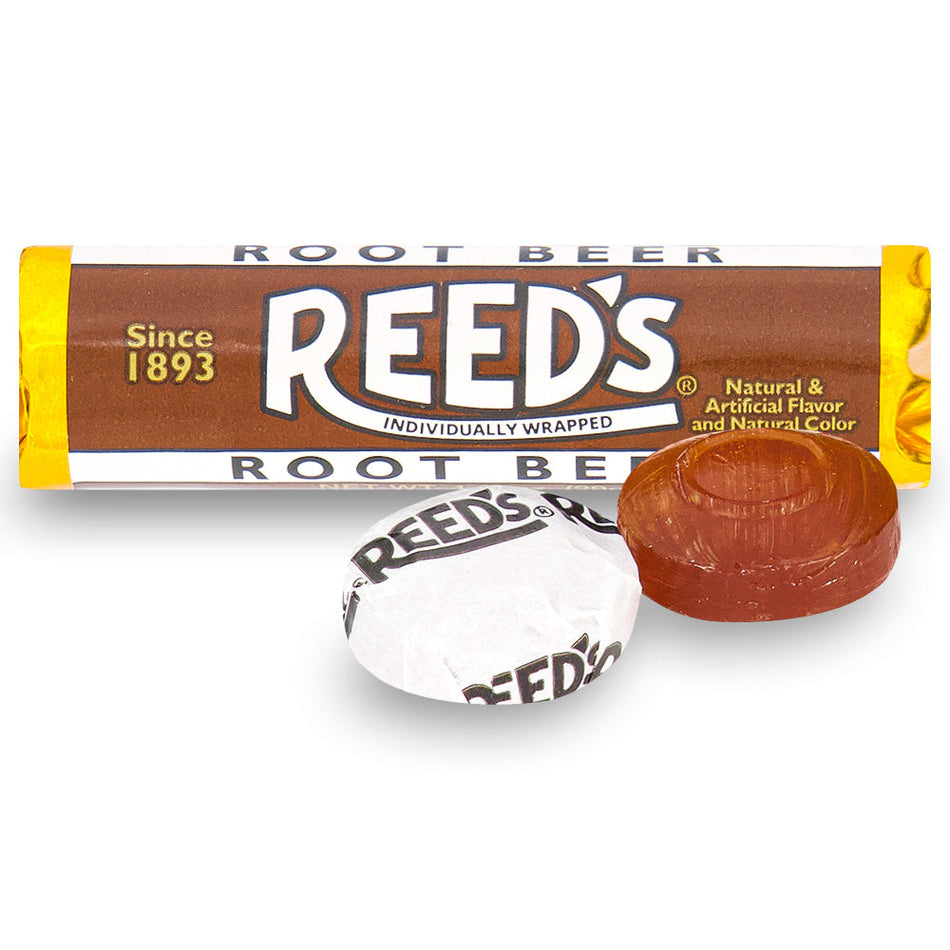 Reed's Root Beer Candy Rolls Open, reeds candy, reeds candy rolls, root beer candy, retro candy, nostalgic candy, nostalgia candy