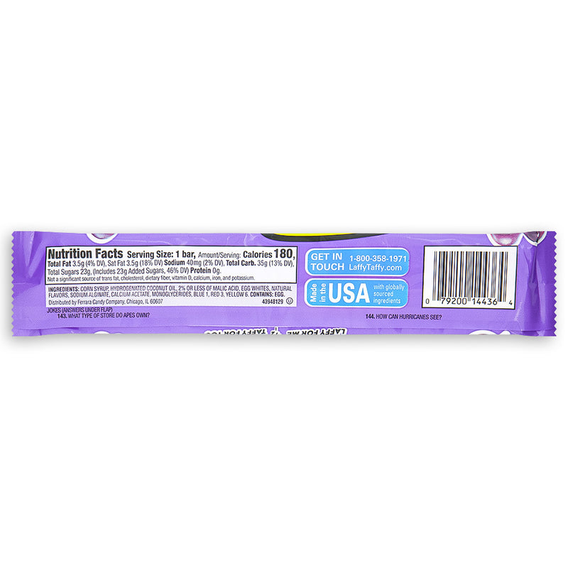 Laffy Taffy Grape Candy 1.5 oz Back