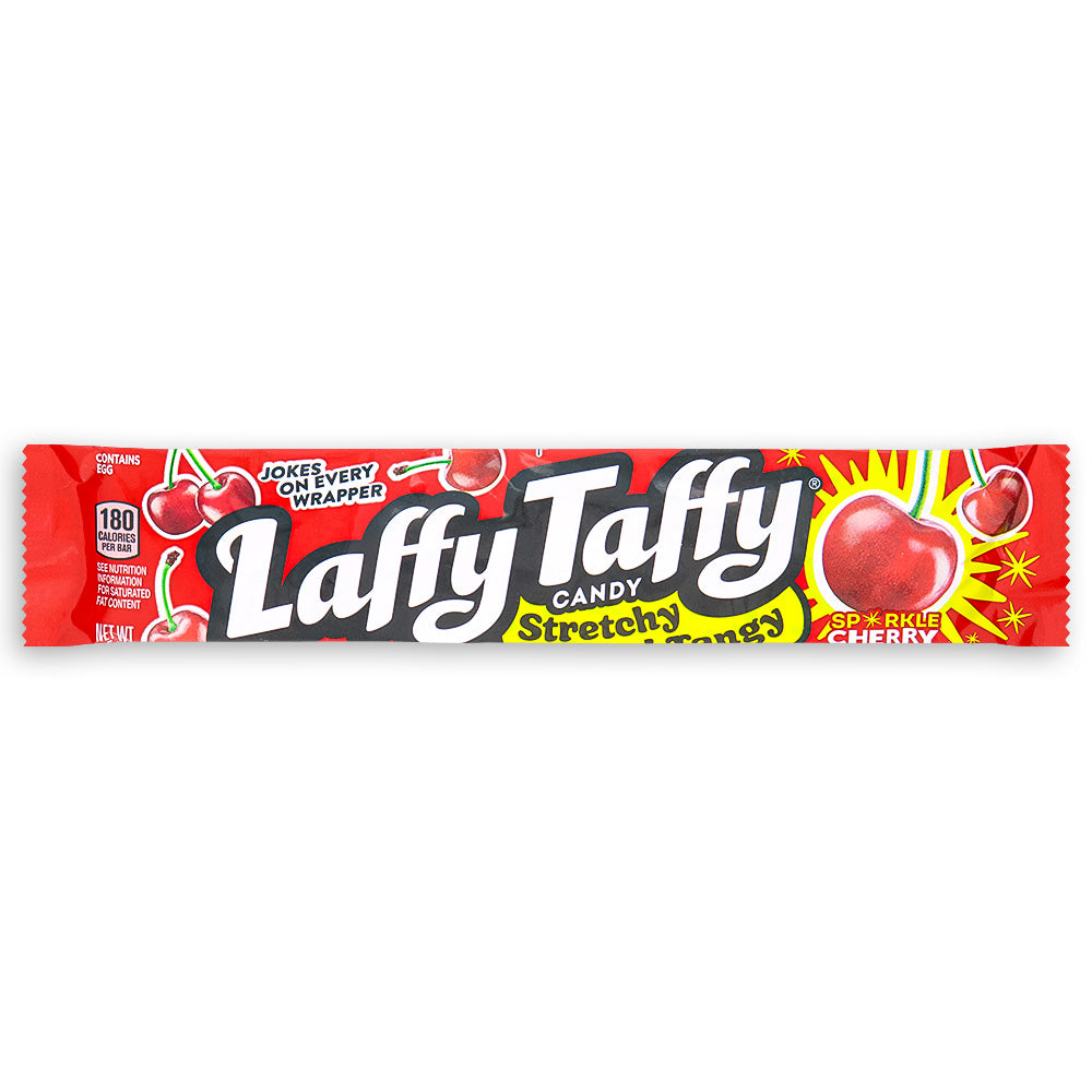 Laffy Taffy Sparkle Cherry Candy 1.5 oz Front, Cherry Flavor Candy, Laffy Taffy Flavor, Laffy Taffy Sparkle Cherry Candy