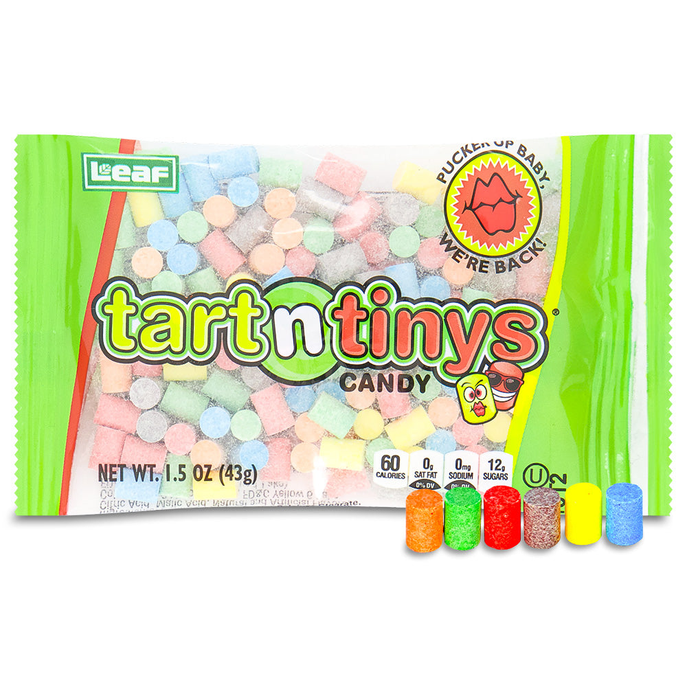 Tart N Tiny Candy 43g Open, Tart N Tiny Candy, Bite-Sized Bliss, Colorful Confetti, Flavor-Packed, Tartness, Fruity Flavors, Mini Explosion, Party Favor, Zesty Zing, Sweet Escape