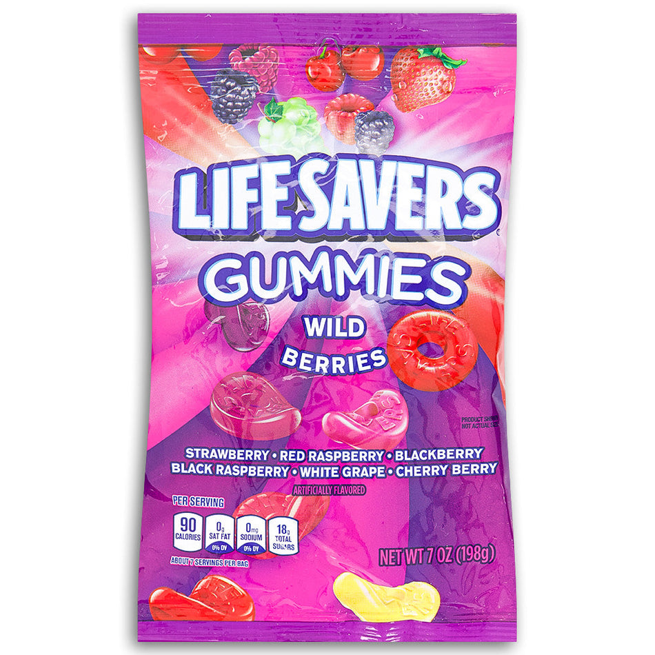 Life Savers Gummies Wild Berries 7oz Front, Lifesavers, lifesavers candy, lifesaver gummies, wild berry candy, berry candy, berry gummies