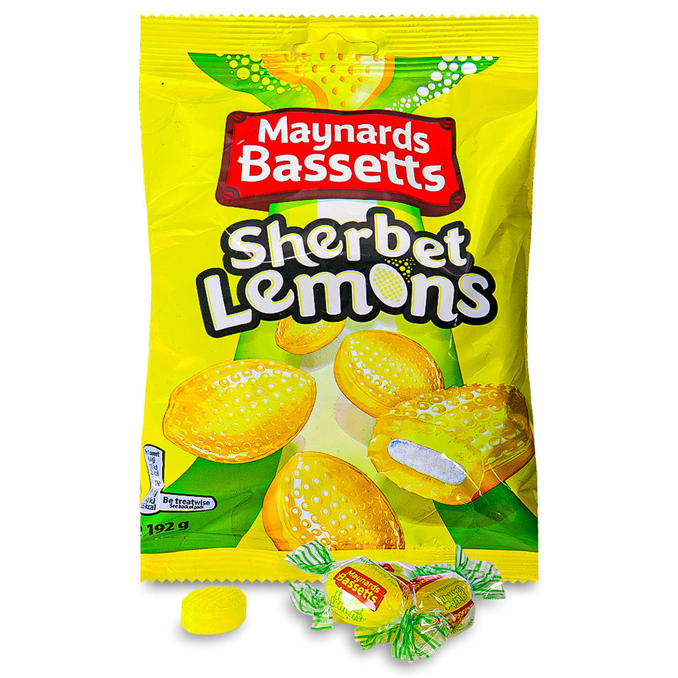 Maynards Bassetts Sherbet Lemons UK 192g Opened - British Candy