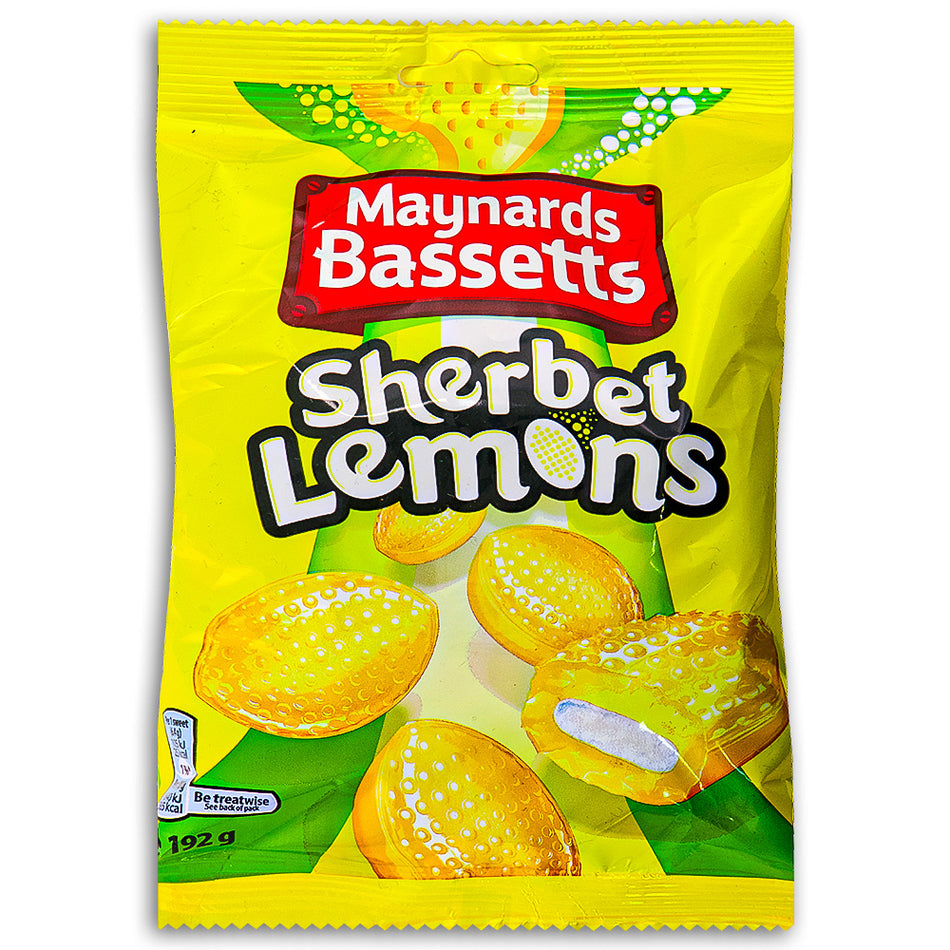 Maynards Bassetts Sherbet Lemons UK 192g Front - British Candy