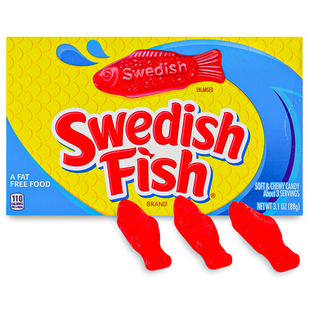 Swedish Fish Red Candy Theatre Pack 3.1oz Opened, swedish fish, swedish fish candy, gummy candy, red candy