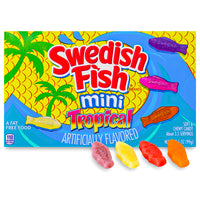 Swedish Fish Mini Tropical Candy Theatre Pack 3.5oz Opened, swedish fish, swedish fish candy, gummy candy, tropical candy, swedish fish tropical