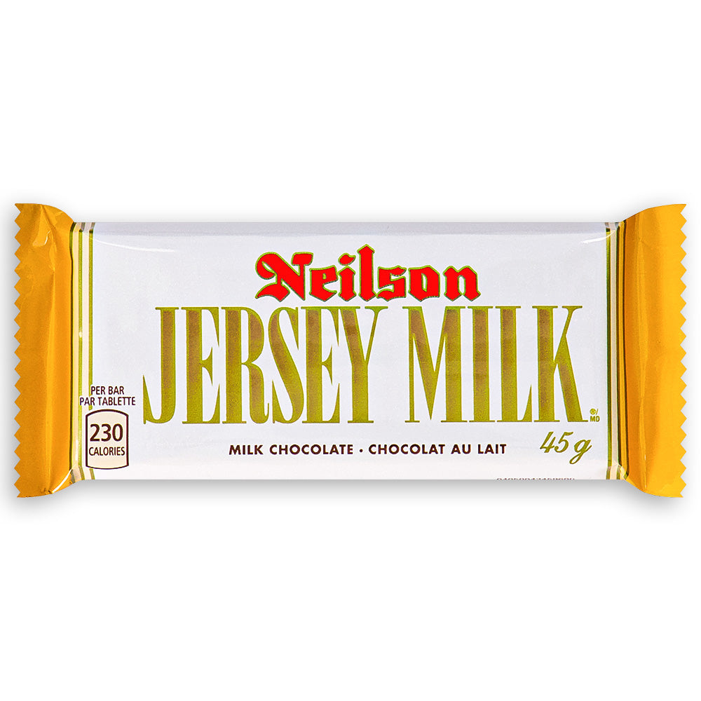 Neilson Jersey Milk Chocolate Bar 45g Front - Jersy Milk is made with premium milk chocolate!