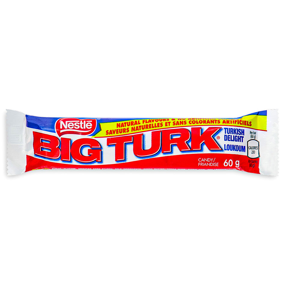 Big Turk - Canadian Chocolate Bars - Big Turk Candy Bar is made in Canada by Nestle Chocolate -  Candy from the 70s - Front of the Chocolate Bar 