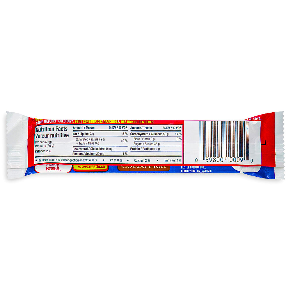 Big Turk - Canadian Chocolate Bars - Big Turk Candy Bar is made in Canada by Nestle Chocolate - Candy from the 70s - Nutritional Facts - Ingredients